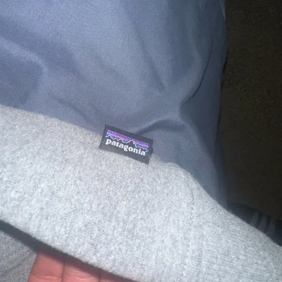Patagonia Gray Hoodie with Blue and Red Accents - Picture 3 of 4